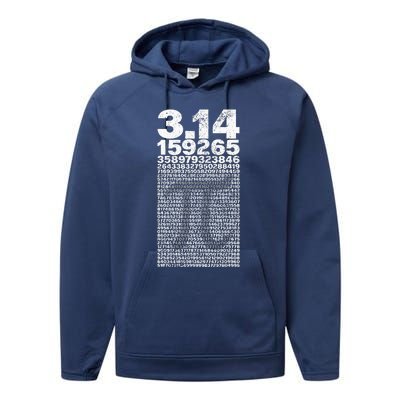 Pi for Teacher Vintage 3.14 Pi Digits Happy Pi Day Performance Fleece Hoodie