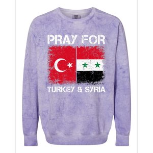 Pray For Turkey And Syria Earthquake In Turkey & Syria Flag Colorblast Crewneck Sweatshirt