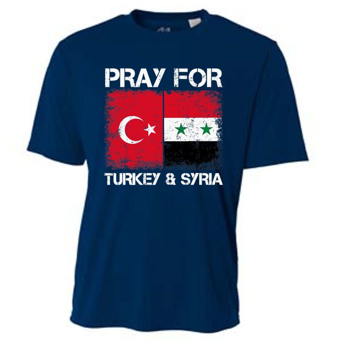 Pray For Turkey And Syria Earthquake In Turkey & Syria Flag Cooling Performance Crew T-Shirt