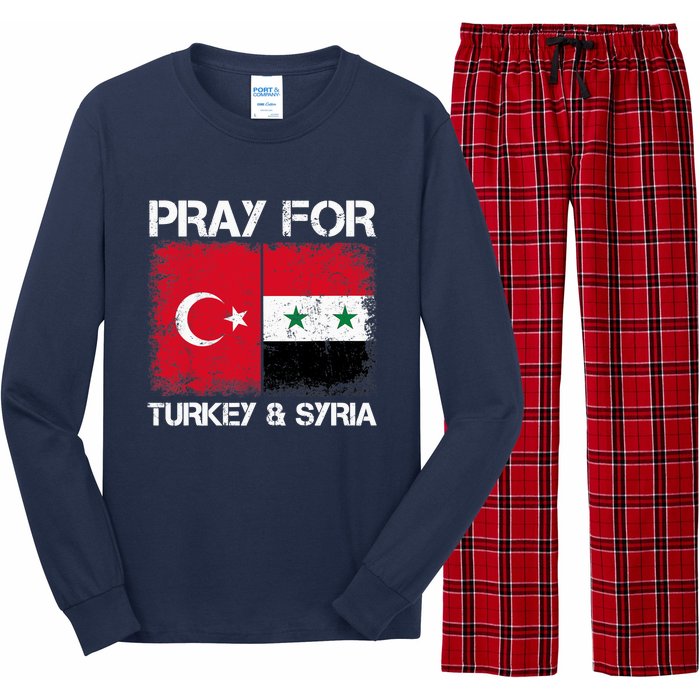 Pray For Turkey And Syria Earthquake In Turkey & Syria Flag Long Sleeve Pajama Set