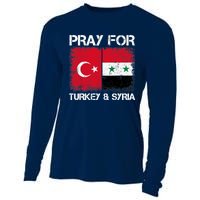 Pray For Turkey And Syria Earthquake In Turkey & Syria Flag Cooling Performance Long Sleeve Crew