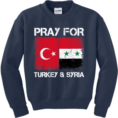 Pray For Turkey And Syria Earthquake In Turkey & Syria Flag Kids Sweatshirt