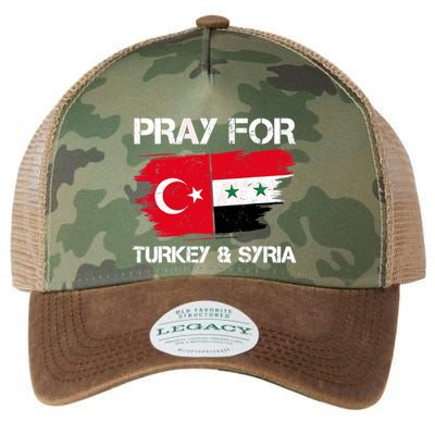 Pray For Turkey & Syria Flag Earthquake In Turkey Syria Legacy Tie Dye Trucker Hat