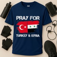 Pray For Turkey & Syria Flag Earthquake In Turkey Syria Cooling Performance Crew T-Shirt