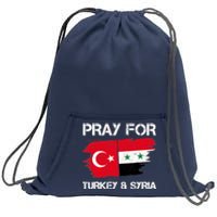 Pray For Turkey & Syria Flag Earthquake In Turkey Syria Sweatshirt Cinch Pack Bag