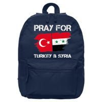 Pray For Turkey & Syria Flag Earthquake In Turkey Syria 16 in Basic Backpack