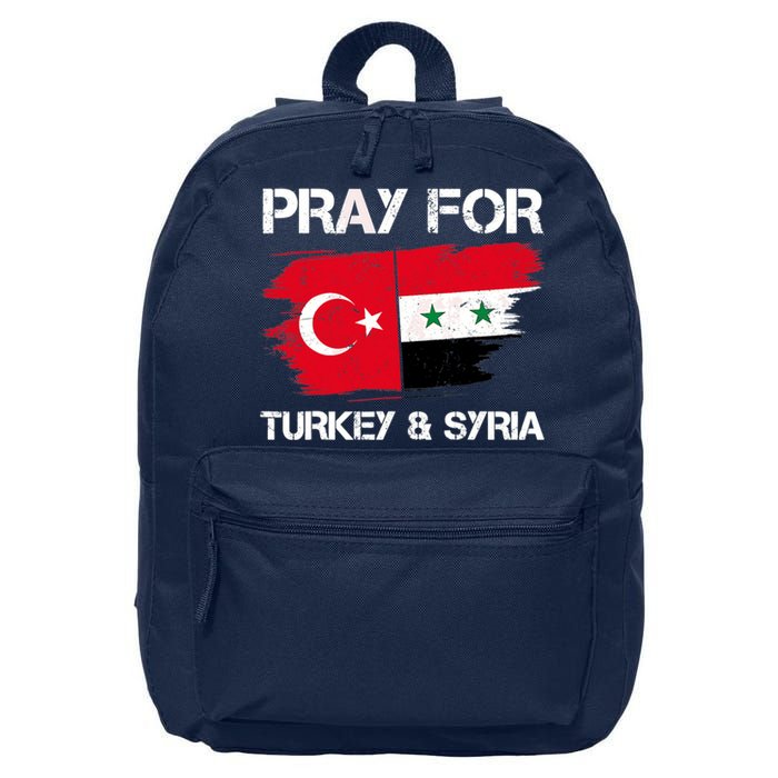 Pray For Turkey & Syria Flag Earthquake In Turkey Syria 16 in Basic Backpack