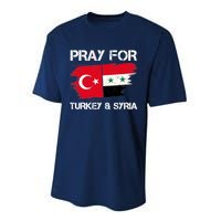 Pray For Turkey & Syria Flag Earthquake In Turkey Syria Performance Sprint T-Shirt