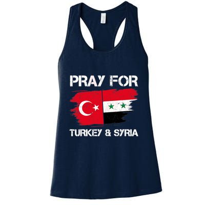 Pray For Turkey & Syria Flag Earthquake In Turkey Syria Womens Tank Top