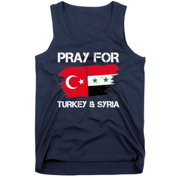 Pray For Turkey & Syria Flag Earthquake In Turkey Syria Tank Top