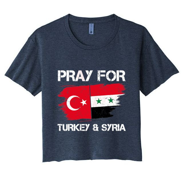 Pray For Turkey & Syria Flag Earthquake In Turkey Syria Crop Top
