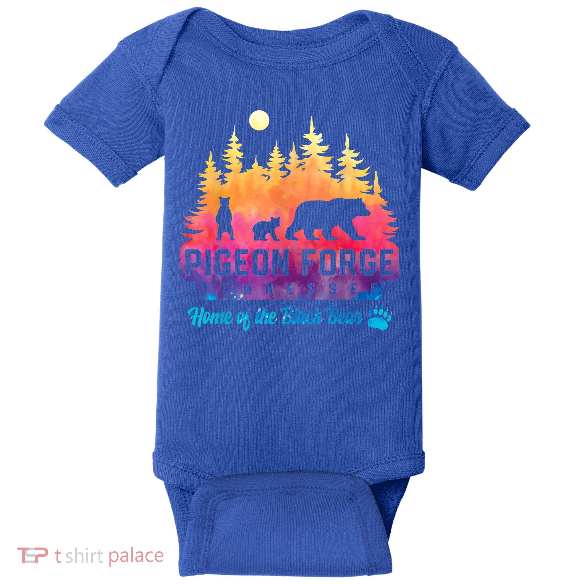 Pigeon Forge Tennessee Bear Great Smoky Mountains Tie Dye Baby Bodysuit