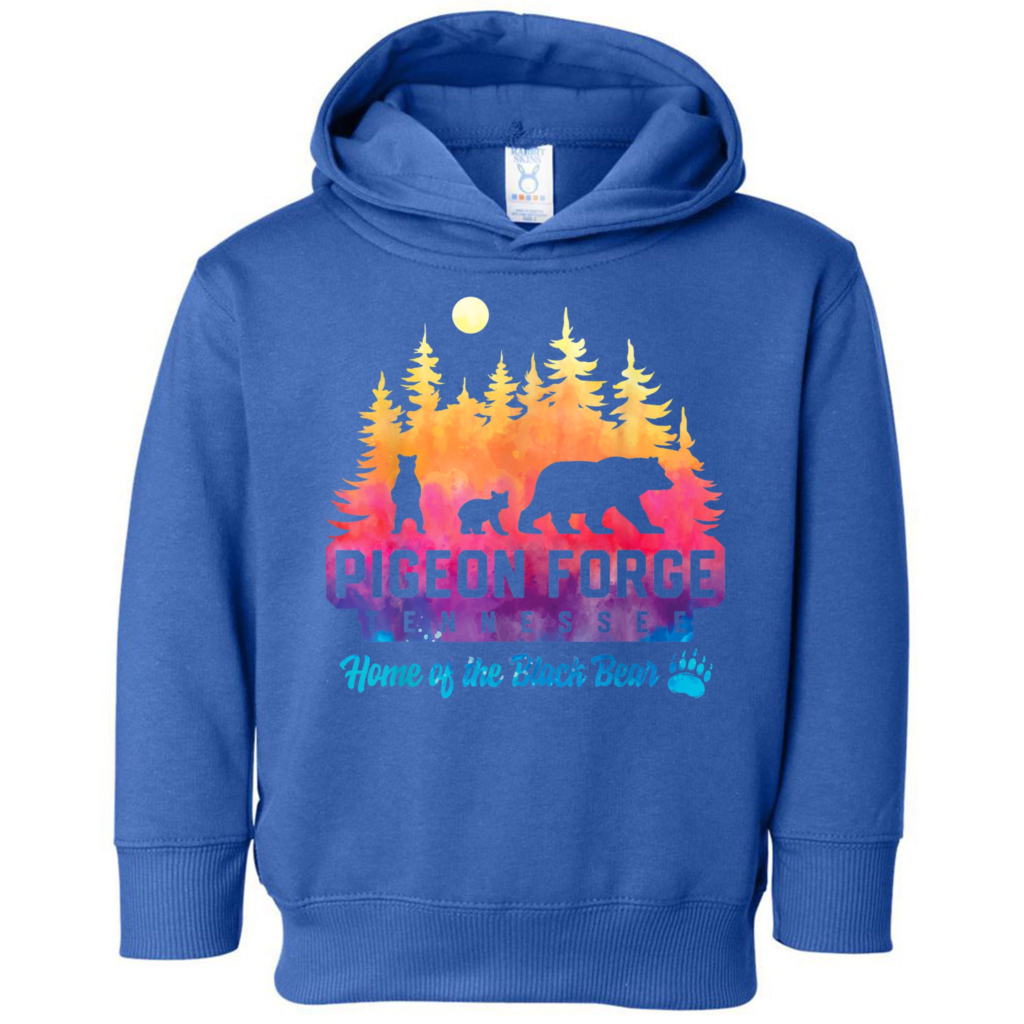 Pigeon Forge Tennessee Bear Great Smoky Mountains Tie Dye Toddler Hoodie