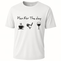 Plan For The Day Coffee Golf Wine Cooling Performance Crew T-Shirt