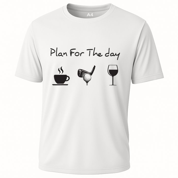 Plan For The Day Coffee Golf Wine Cooling Performance Crew T-Shirt
