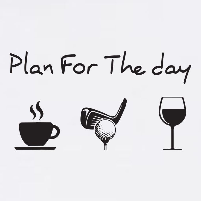 Plan For The Day Coffee Golf Wine Cooling Performance Crew T-Shirt
