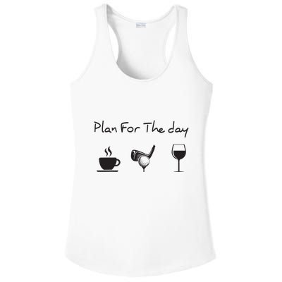 Plan For The Day Coffee Golf Wine Ladies PosiCharge Competitor Racerback Tank