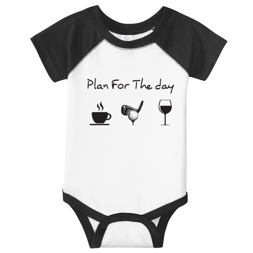 Plan For The Day Coffee Golf Wine Infant Baby Jersey Bodysuit