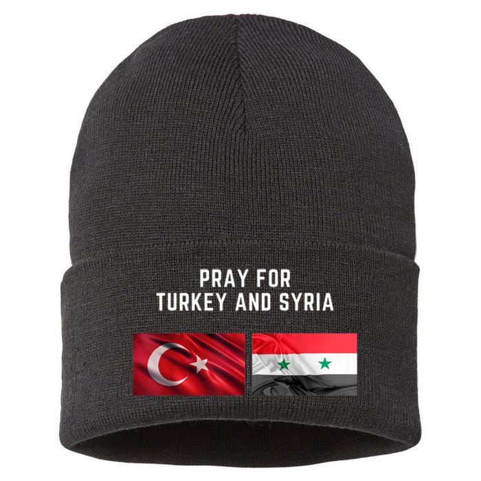 Pray For Turkey And Syria Earthquake In Turkey Sustainable Knit Beanie