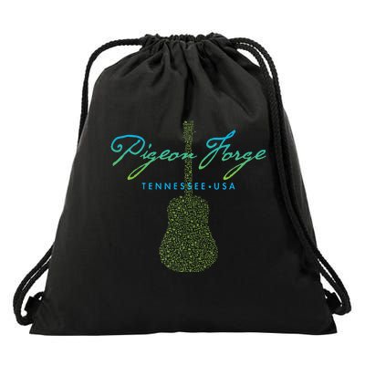 Pigeon Forge Tennessee Musicthemed Design Drawstring Bag