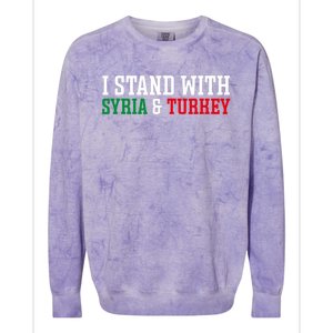 Pray For Turkey Syria Earthquake Praying Caring Colorblast Crewneck Sweatshirt