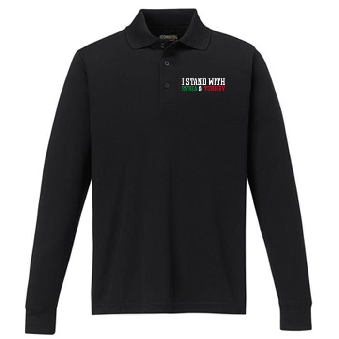 Pray For Turkey Syria Earthquake Praying Caring Performance Long Sleeve Polo