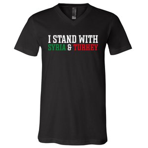 Pray For Turkey Syria Earthquake Praying Caring V-Neck T-Shirt