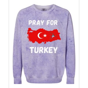 Pray For Turkey & Syria Flag Earthquake In Turkey Syria Colorblast Crewneck Sweatshirt