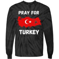 Pray For Turkey & Syria Flag Earthquake In Turkey Syria Tie-Dye Long Sleeve Shirt