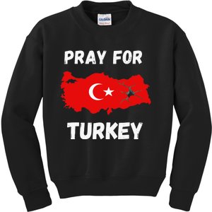 Pray For Turkey & Syria Flag Earthquake In Turkey Syria Kids Sweatshirt