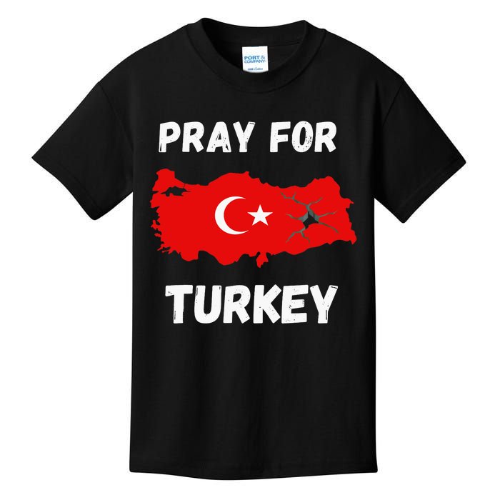 Pray For Turkey & Syria Flag Earthquake In Turkey Syria Kids T-Shirt