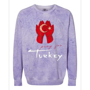 Pray For Turkey & Syria Flag Earthquake In Turkey Syria Colorblast Crewneck Sweatshirt