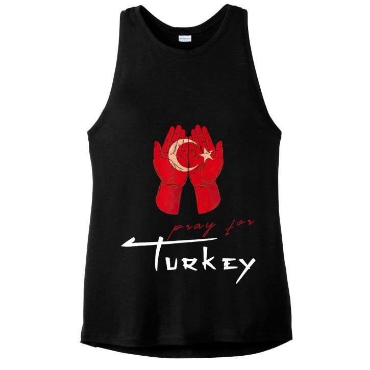 Pray For Turkey & Syria Flag Earthquake In Turkey Syria Ladies PosiCharge Tri-Blend Wicking Tank