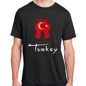 Pray For Turkey & Syria Flag Earthquake In Turkey Syria Adult ChromaSoft Performance T-Shirt