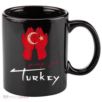 Pray For Turkey & Syria Flag Earthquake In Turkey Syria 11oz C Handle Ceramic Mug