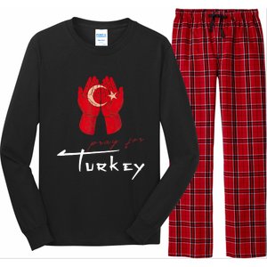 Pray For Turkey & Syria Flag Earthquake In Turkey Syria Long Sleeve Pajama Set