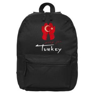 Pray For Turkey & Syria Flag Earthquake In Turkey Syria 16 in Basic Backpack