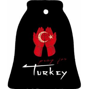 Pray For Turkey & Syria Flag Earthquake In Turkey Syria Ceramic Bell Ornament