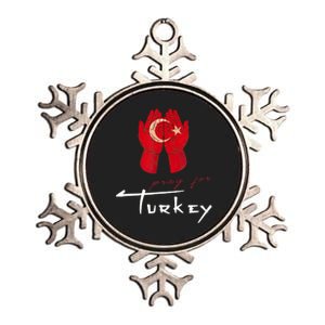 Pray For Turkey & Syria Flag Earthquake In Turkey Syria Metallic Star Ornament