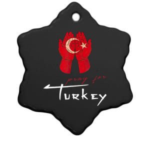 Pray For Turkey & Syria Flag Earthquake In Turkey Syria Ceramic Star Ornament