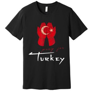 Pray For Turkey & Syria Flag Earthquake In Turkey Syria Premium T-Shirt