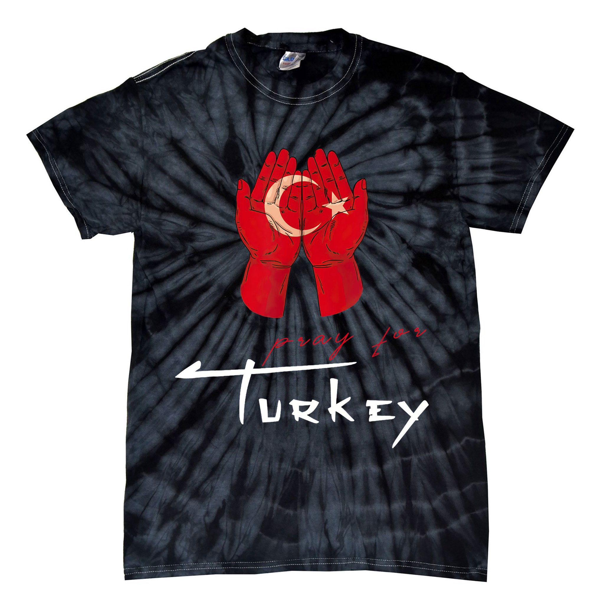 Pray For Turkey & Syria Flag Earthquake In Turkey Syria Tie-Dye T-Shirt