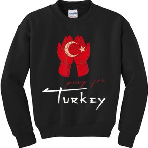 Pray For Turkey & Syria Flag Earthquake In Turkey Syria Kids Sweatshirt