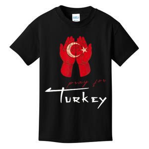 Pray For Turkey & Syria Flag Earthquake In Turkey Syria Kids T-Shirt