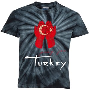 Pray For Turkey & Syria Flag Earthquake In Turkey Syria Kids Tie-Dye T-Shirt