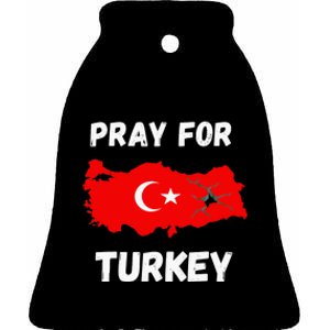 Pray For Turkey & Syria Flag Earthquake In Turkey Syria Love Ceramic Bell Ornament