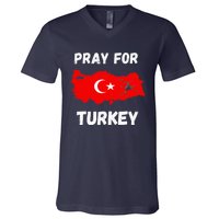 Pray For Turkey & Syria Flag Earthquake In Turkey Syria Love V-Neck T-Shirt