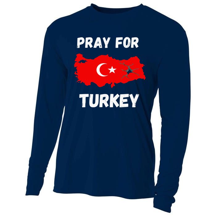 Pray For Turkey & Syria Flag Earthquake In Turkey Syria Love Cooling Performance Long Sleeve Crew