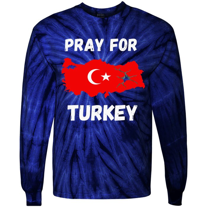 Pray For Turkey & Syria Flag Earthquake In Turkey Syria Love Tie-Dye Long Sleeve Shirt