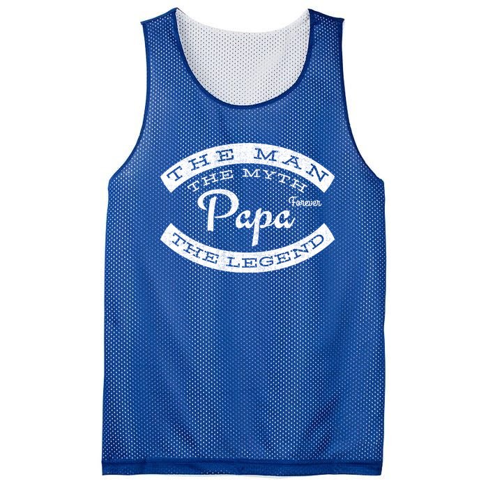 Papa Forever The The Myth The Legend Vintage Funny Gift Mesh Reversible Basketball Jersey Tank